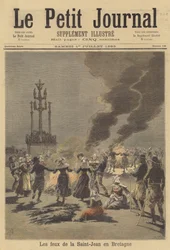 Feuer des Johannisfestes in der Bretagne